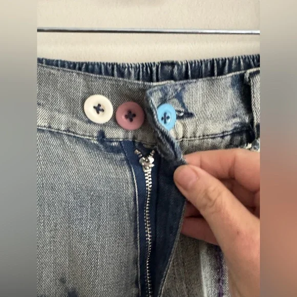 Blue Velvet lightweight patchwork heart embroidered jeans medium nwt - Picture 5 of 13